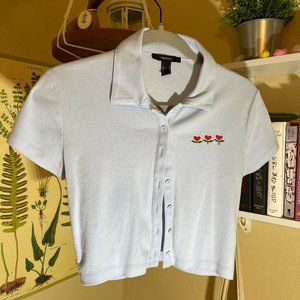 Cropped Casual Button Up